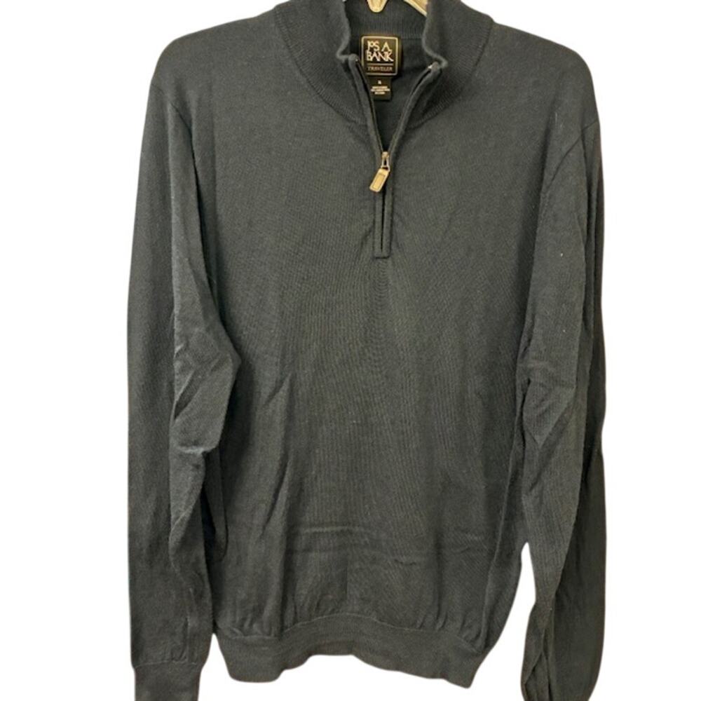 Jos A Bank 100% Merino Wool Quarter Zip Mock‎ Neck Sweater Mens X-Large Navy - Picture 4 of 4